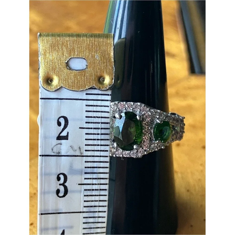 Natural Chrome Diopside Sterling Silver Ring Size 8